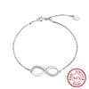 Wholesale Jewelry S925 Sterling Silver Adjustable Bracelet With Diamond 8 Word Symbol Geometric Cartoon Style Electroplated