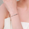 Wholesale Jewelry S925 Sterling Silver Allmatch Rectangular Cross Bracelet With Diamond Geometric Design