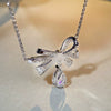 Wholesale Jewelry S925 Sterling Silver Bow Necklace Electroplated Ochain For Women
