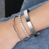 Wholesale Jewelry S925 Sterling Silver Bracelet With Geometric Pattern And Electroplating For Women