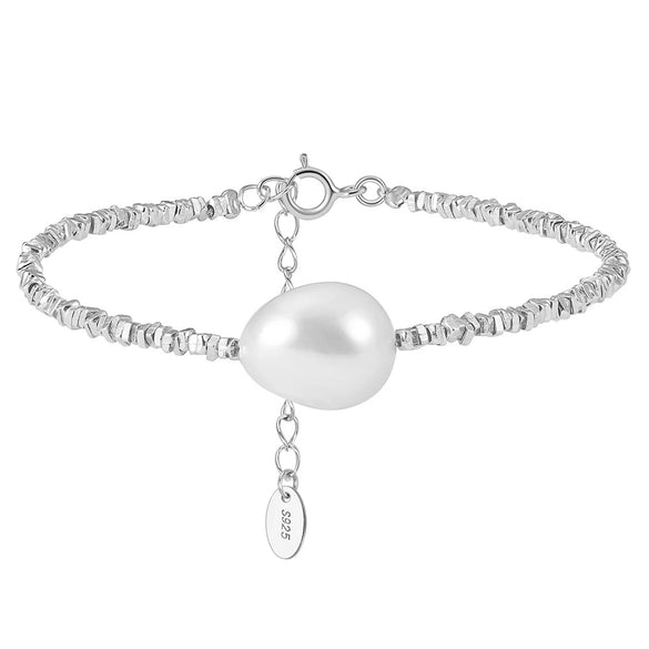Wholesale Jewelry S925 Sterling Silver Broken Silver Chain Bracelet Geometric Electroplated Light Luxury Women's