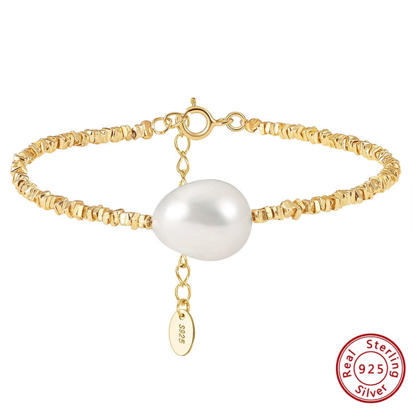 Wholesale Jewelry S925 Sterling Silver Broken Silver Chain Bracelet Geometric Electroplated Light Luxury Women's