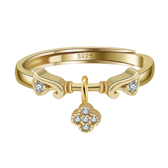 Wholesale Jewelry S925 Sterling Silver Flower Design Ring With Electroplating