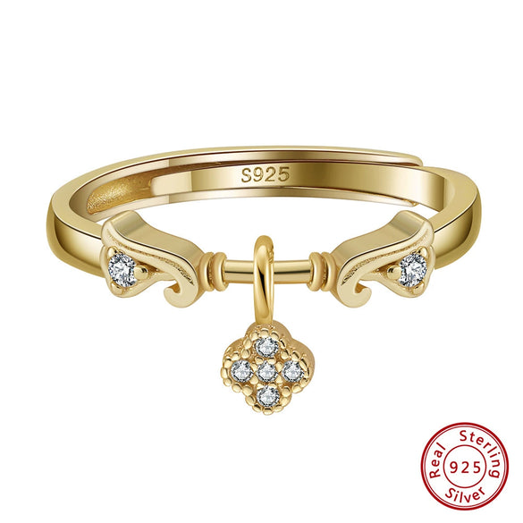 Wholesale Jewelry S925 Sterling Silver Flower Design Ring With Electroplating