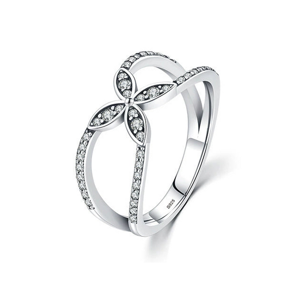 Wholesale Jewelry S925 Sterling Silver Flower Ring Light Luxury Microinlay