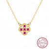Wholesale Jewelry S925 Sterling Silver Four Leaf Clover Flower Light Luxury Necklace