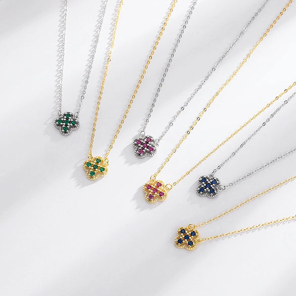 Wholesale Jewelry S925 Sterling Silver Four Leaf Clover Flower Light Luxury Necklace