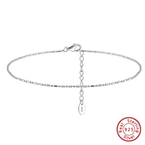 Wholesale Jewelry S925 Sterling Silver Geometric Anklet For Women