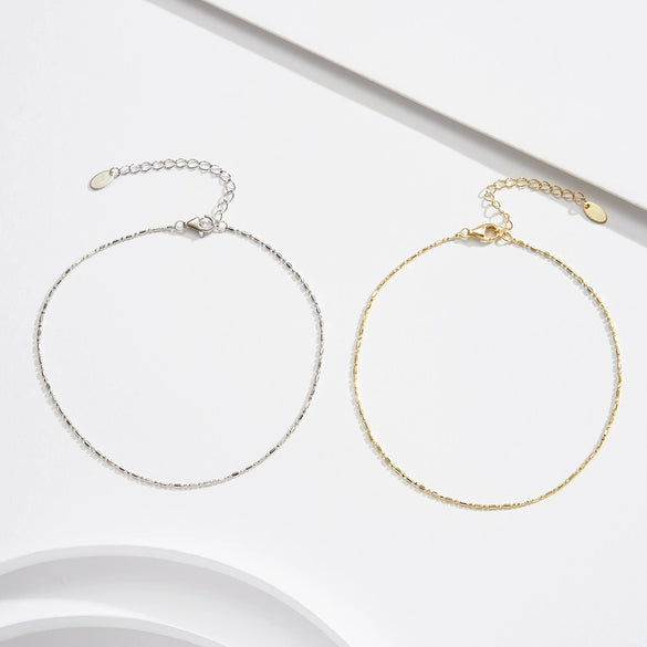 Wholesale Jewelry S925 Sterling Silver Geometric Anklet For Women