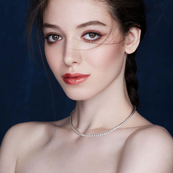 Wholesale Jewelry S925 Sterling Silver Geometric Clavicle Chain Necklace With Electroplating