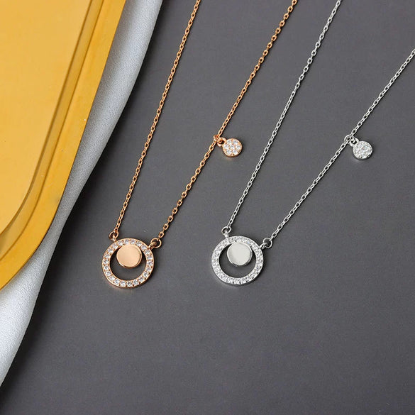 Wholesale Jewelry S925 Sterling Silver Geometric Cross Chain Ring Necklace For Women