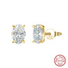 Wholesale Jewelry S925 Sterling Silver Geometric Eggshaped Electroplated Earrings For Women