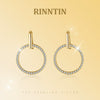 Wholesale Jewelry S925 Sterling Silver Geometric Hollow Round Stud Earrings With Electroplating
