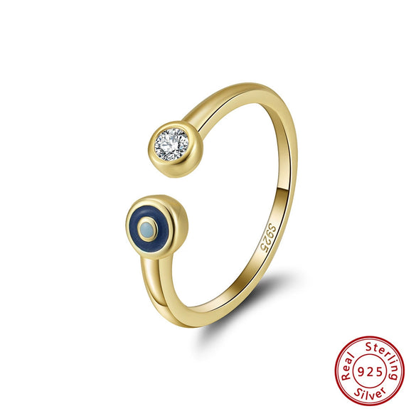 Wholesale Jewelry S925 Sterling Silver Geometric Oil Dropping Opening Ring For Women