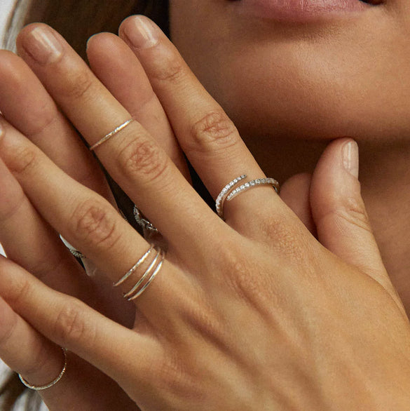 Wholesale Jewelry S925 Sterling Silver Geometric Open Ring Electroplated Unisex