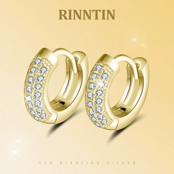 Wholesale Jewelry S925 Sterling Silver Geometric Round Hollow Earrings With Electroplating