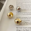 Wholesale Jewelry S925 Sterling Silver Geometric Style Retro Round Spherical Electroplated Women's Earrings