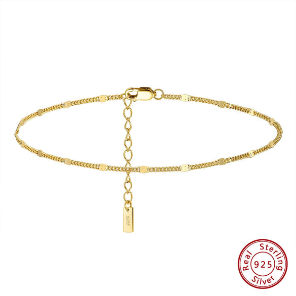 Wholesale Jewelry S925 Sterling Silver Geometric Style Women's Anklet
