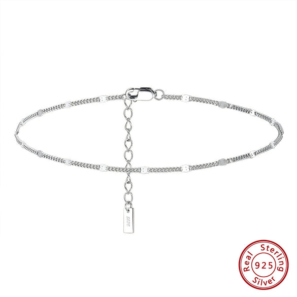 Wholesale Jewelry S925 Sterling Silver Geometric Style Women's Anklet