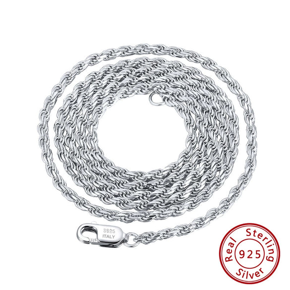 Wholesale Jewelry S925 Sterling Silver Geometric Twist Rope Chain Necklace Electroplated