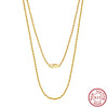 Wholesale Jewelry S925 Sterling Silver Geometric Twist Rope Chain Necklace Electroplated