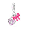 Wholesale Jewelry S925 Sterling Silver Heart Lock Key Pendant Beads Dripping Oil Design Bracelet Accessories