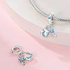 Wholesale Jewelry S925 Sterling Silver Heart Lock Key Pendant Beads Dripping Oil Design Bracelet Accessories
