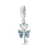 Wholesale Jewelry S925 Sterling Silver Heart Lock Key Pendant Beads Dripping Oil Design Bracelet Accessories