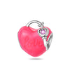 Wholesale Jewelry S925 Sterling Silver Heart Lock Key Pendant Beads Dripping Oil Design Bracelet Accessories