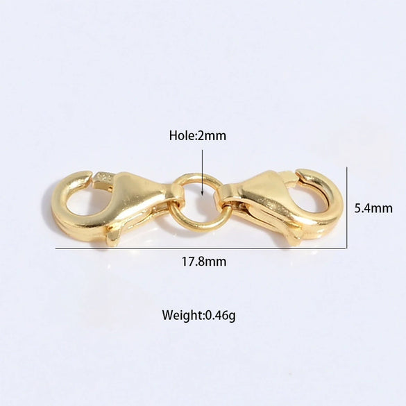 Wholesale Jewelry S925 Sterling Silver Lobster Clasp Electroplated Connecting Buckle Accessories