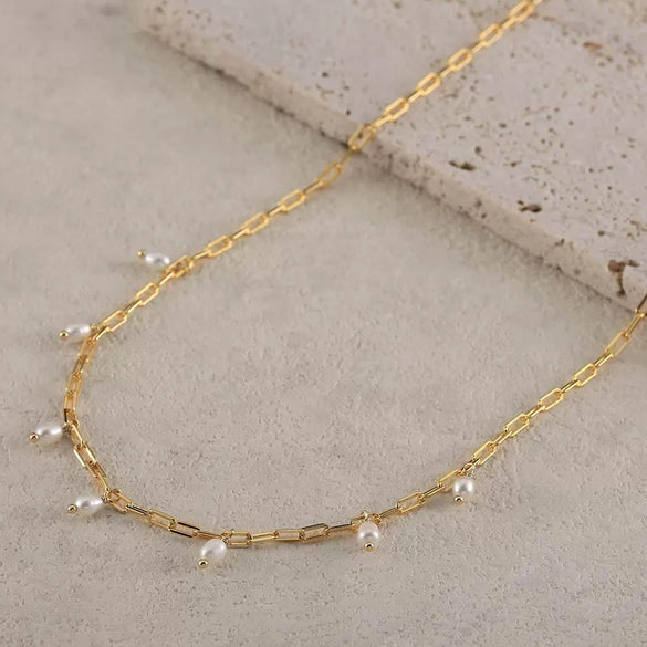 Wholesale Jewelry S925 Sterling Silver Natural Freshwater Pearl Pendant Necklace With Geometric Design And Electroplating For Women