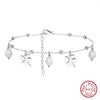 Wholesale Jewelry S925 Sterling Silver Natural Pearl Four Leaf Clover Geometric Anklet