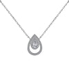 Wholesale Jewelry S925 Sterling Silver Natural Style Water Drop Hollow Inlaid Zircon Women's Necklace Ring Earrings Set With Stars Sun And Moon Clouds Cosmic Patterns