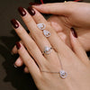 Wholesale Jewelry S925 Sterling Silver Natural Style Water Drop Hollow Inlaid Zircon Women's Necklace Ring Earrings Set With Stars Sun And Moon Clouds Cosmic Patterns