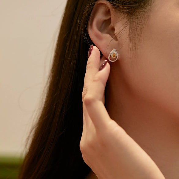 Wholesale Jewelry S925 Sterling Silver Natural Style Water Drop Hollow Inlaid Zircon Women's Necklace Ring Earrings Set With Stars Sun And Moon Clouds Cosmic Patterns