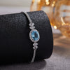 Wholesale Jewelry S925 Sterling Silver Natural Topaz Yellow Amethyst Color Leaf Pattern Set With Gems Bracelet
