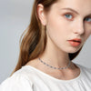 Wholesale Jewelry S925 Sterling Silver Necklace With Geometric Pattern And Electroplating Treatment