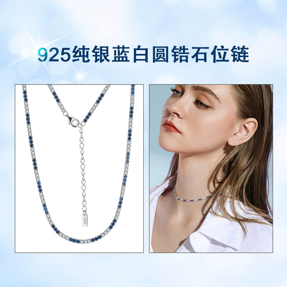 Wholesale Jewelry S925 Sterling Silver Necklace With Geometric Pattern And Electroplating Treatment