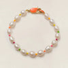 Wholesale Jewelry S925 Sterling Silver Neon Natural Cultured Pearl Dopamine Color Rice Beads Necklace Bracelet