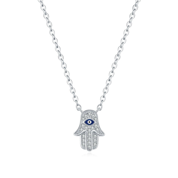Wholesale Jewelry S925 Sterling Silver Palm Pendant Necklace Electroplating For Women