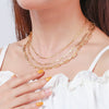Wholesale Jewelry S925 Sterling Silver Paperclip Chain Geometric Electroplated Necklace