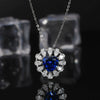 Wholesale Jewelry S925 Sterling Silver Retro Love Sapphire Necklace For Women With Geometric Design And Electroplating