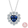 Wholesale Jewelry S925 Sterling Silver Retro Love Sapphire Necklace For Women With Geometric Design And Electroplating