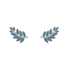 Wholesale Jewelry S925 Sterling Silver Retro Simple Style Leaf Pattern Earrings Set With Precious Stones