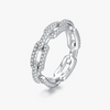 Wholesale Jewelry S925 Sterling Silver Ring Diamond Cut Geometric Design Zircon