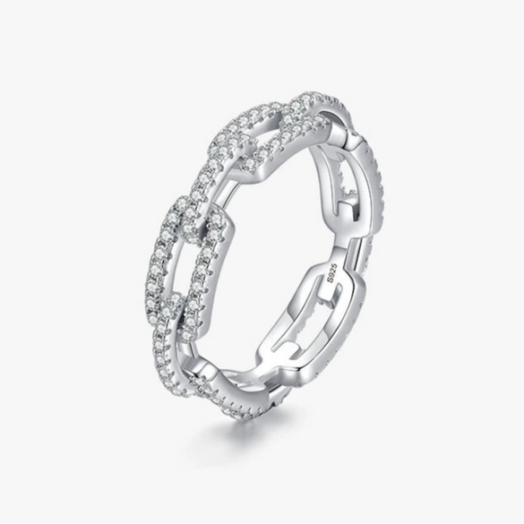 Wholesale Jewelry S925 Sterling Silver Ring Diamond Cut Geometric Design Zircon