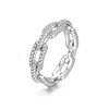 Wholesale Jewelry S925 Sterling Silver Ring Diamond Cut Geometric Design Zircon