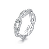 Wholesale Jewelry S925 Sterling Silver Ring Diamond Cut Geometric Design Zircon