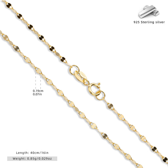 Wholesale Jewelry S925 Sterling Silver Simple Ushape Clavicle Chain Electroplated