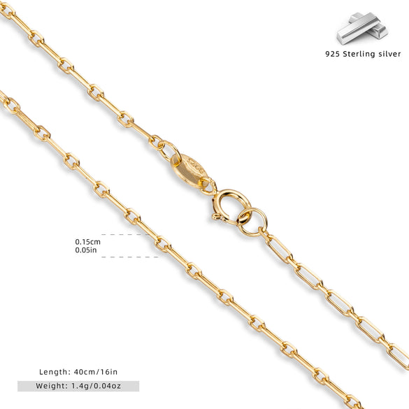 Wholesale Jewelry S925 Sterling Silver Simple Ushape Clavicle Chain Electroplated